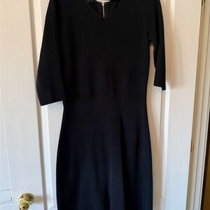 Talbots Black Sweater Fit-and-Flare Dress - Classic Work & Event Style